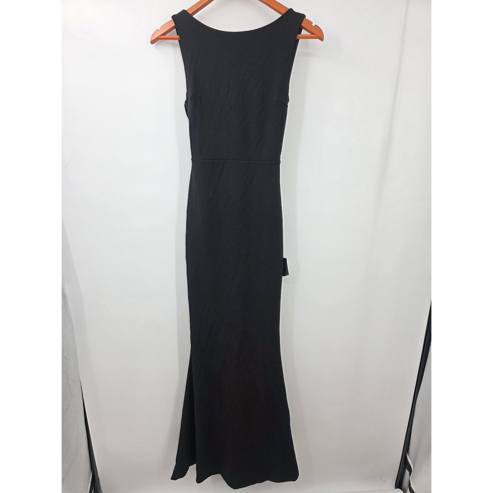 Lulus Exquisite Refinement Black Backless Bow Ruffled Maxi Dress Size XS - Picture 7 of 9